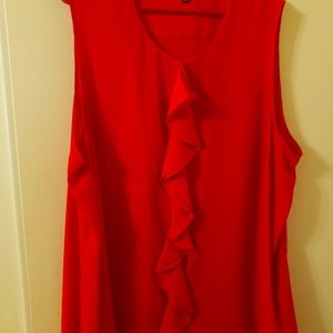 Beautiful deep red blouse with ruffle details